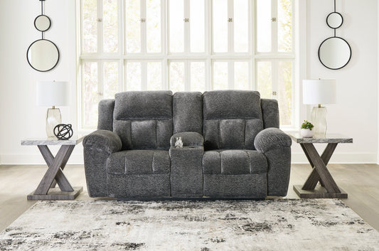 Frohn DBL Rec Loveseat w/Console- Graphite Color