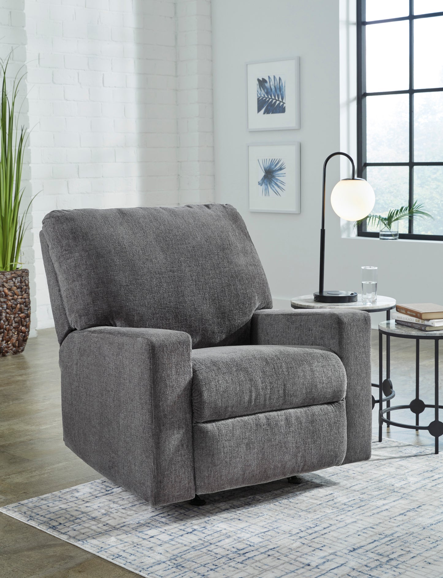 Rannis Rocker Recliner-Pewter Color