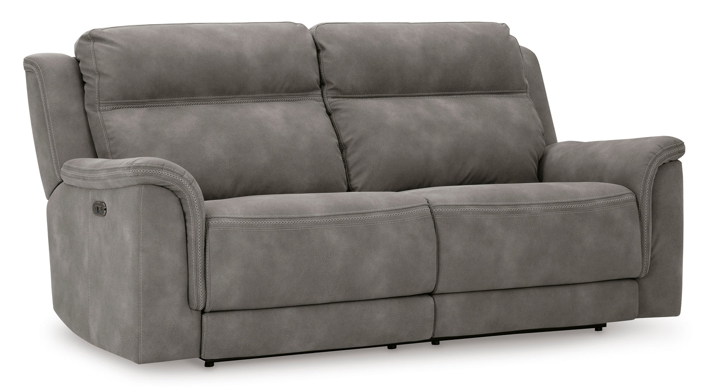 Next-Gen DuraPella 2 Seat PWR REC Sofa ADJ HDREST-- Slate Color