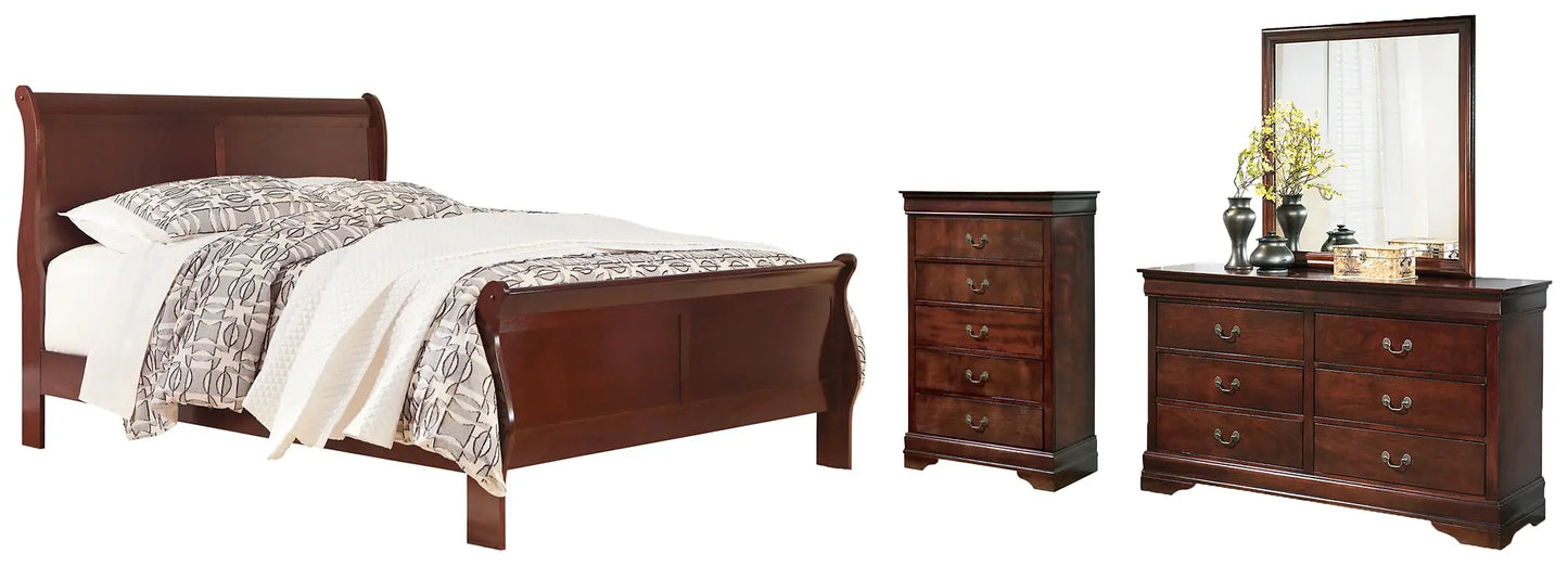 Alisdair Sleigh Bed With Mirrored Dresser And Chest - Premier Furniture & Mattress