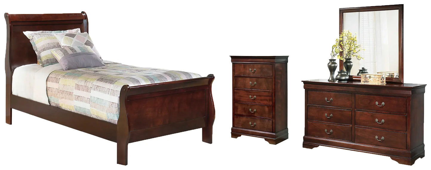 Alisdair Sleigh Bed With Mirrored Dresser And Chest - Premier Furniture & Mattress