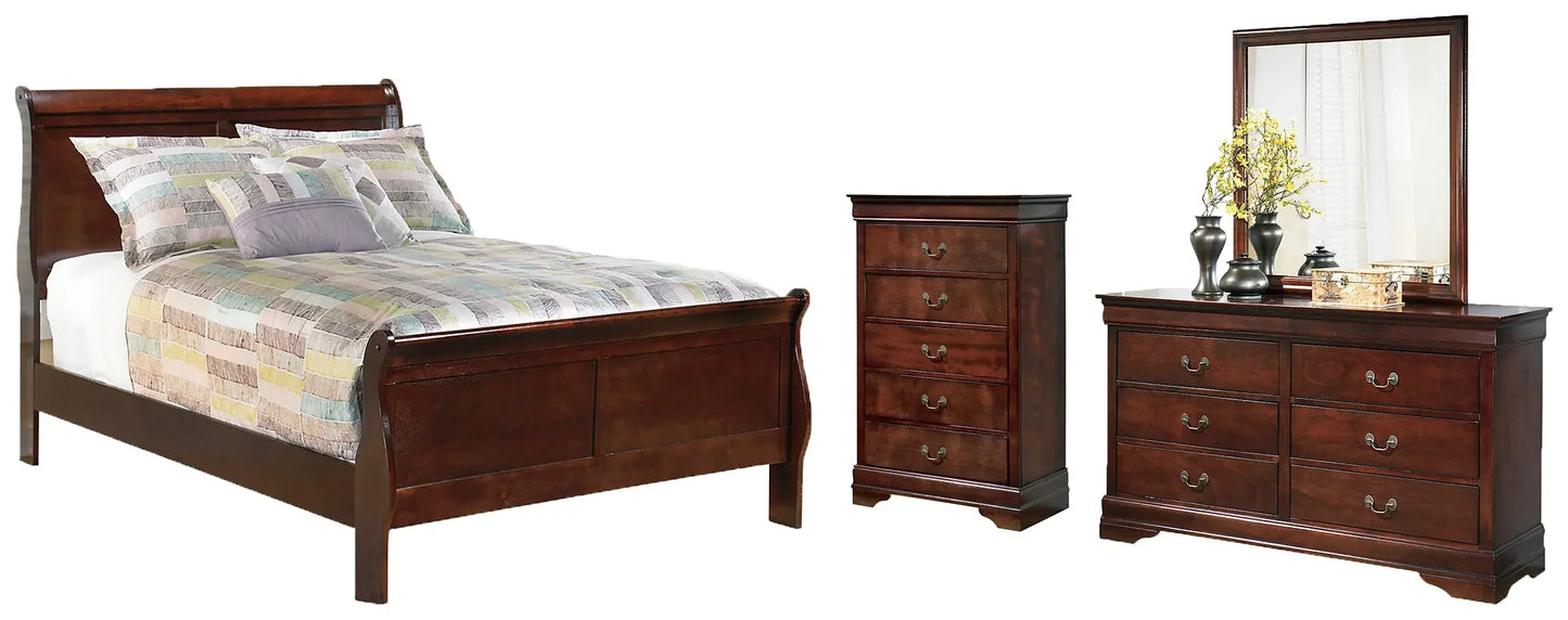 Alisdair Sleigh Bed With Mirrored Dresser And Chest - Premier Furniture & Mattress