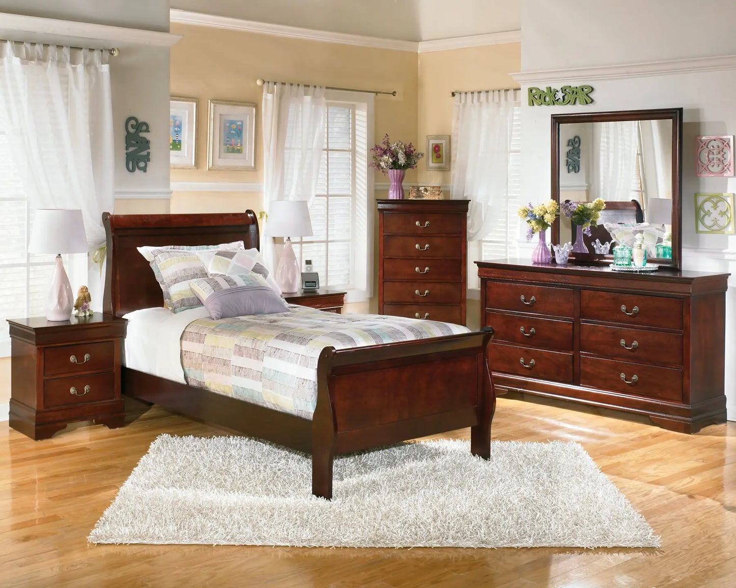 Alisdair Sleigh Bed With Mirrored Dresser Premier Furniture & Mattress