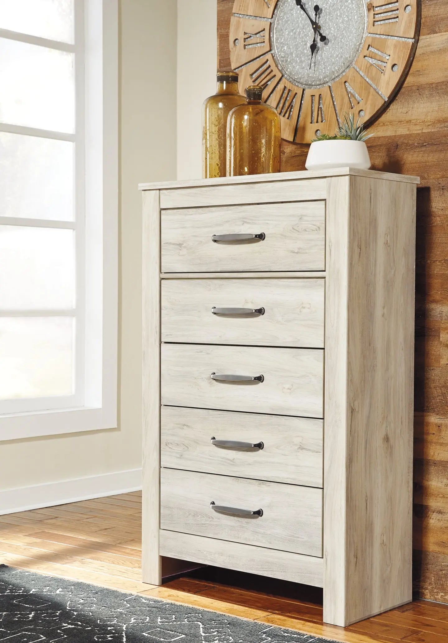 Bellaby Panel Headboard With Mirrored Dresser And Chest Premier Furniture & Mattress