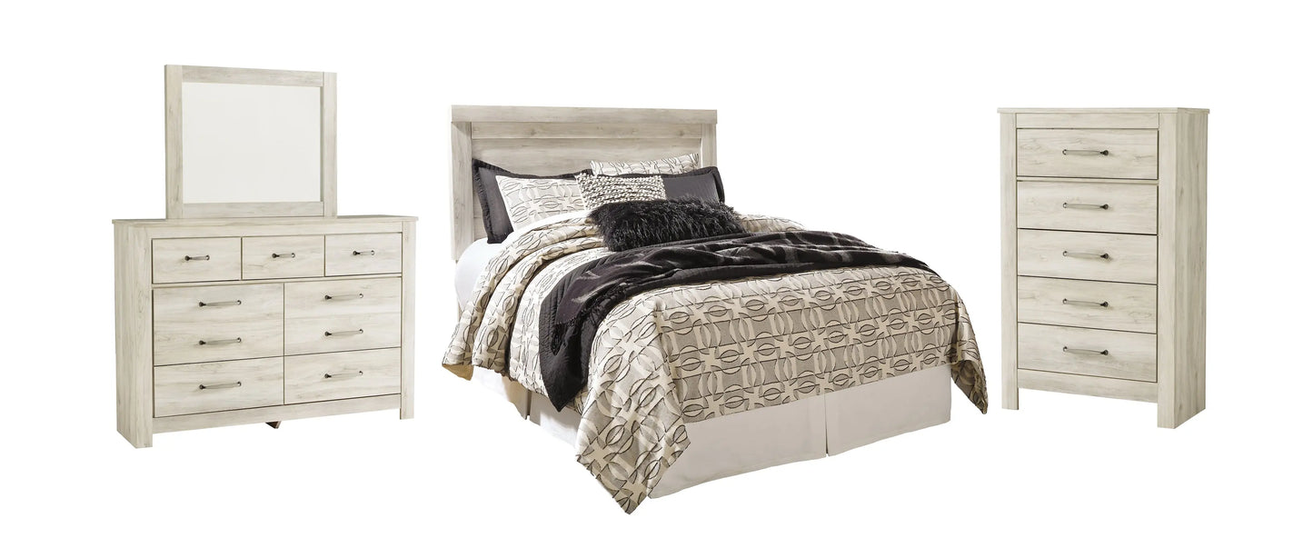 Bellaby Panel Headboard With Mirrored Dresser And Chest Premier Furniture & Mattress