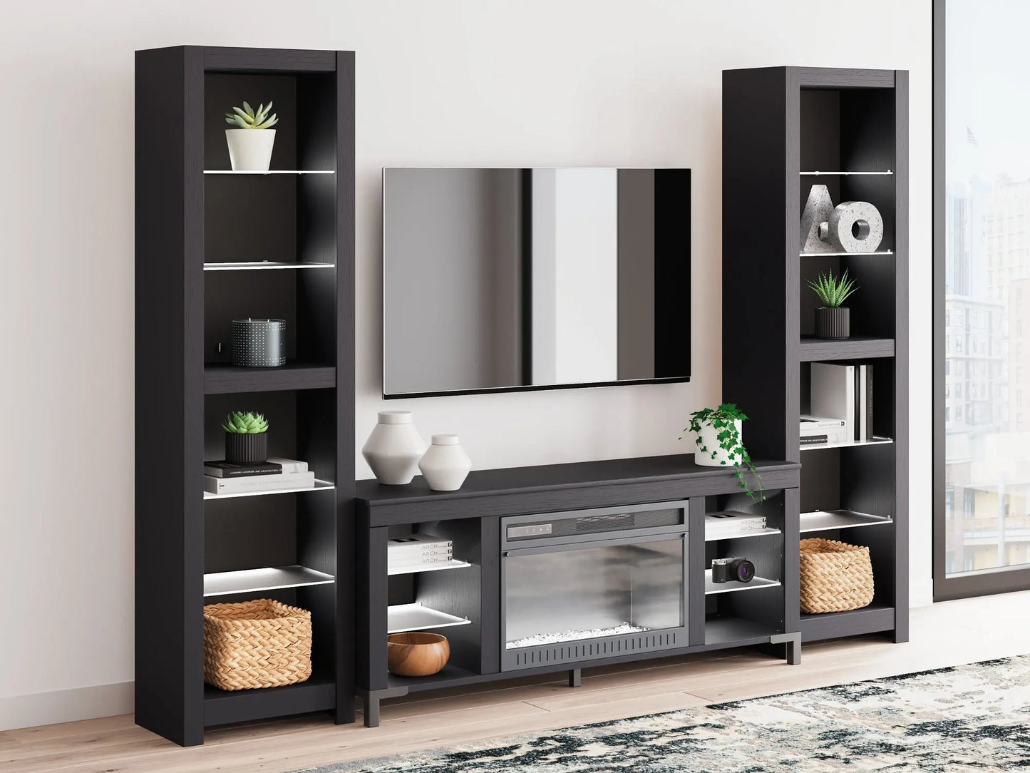 Cayberry 3-Piece Entertainment Center with Electric Fireplace Premier Furniture & Mattress