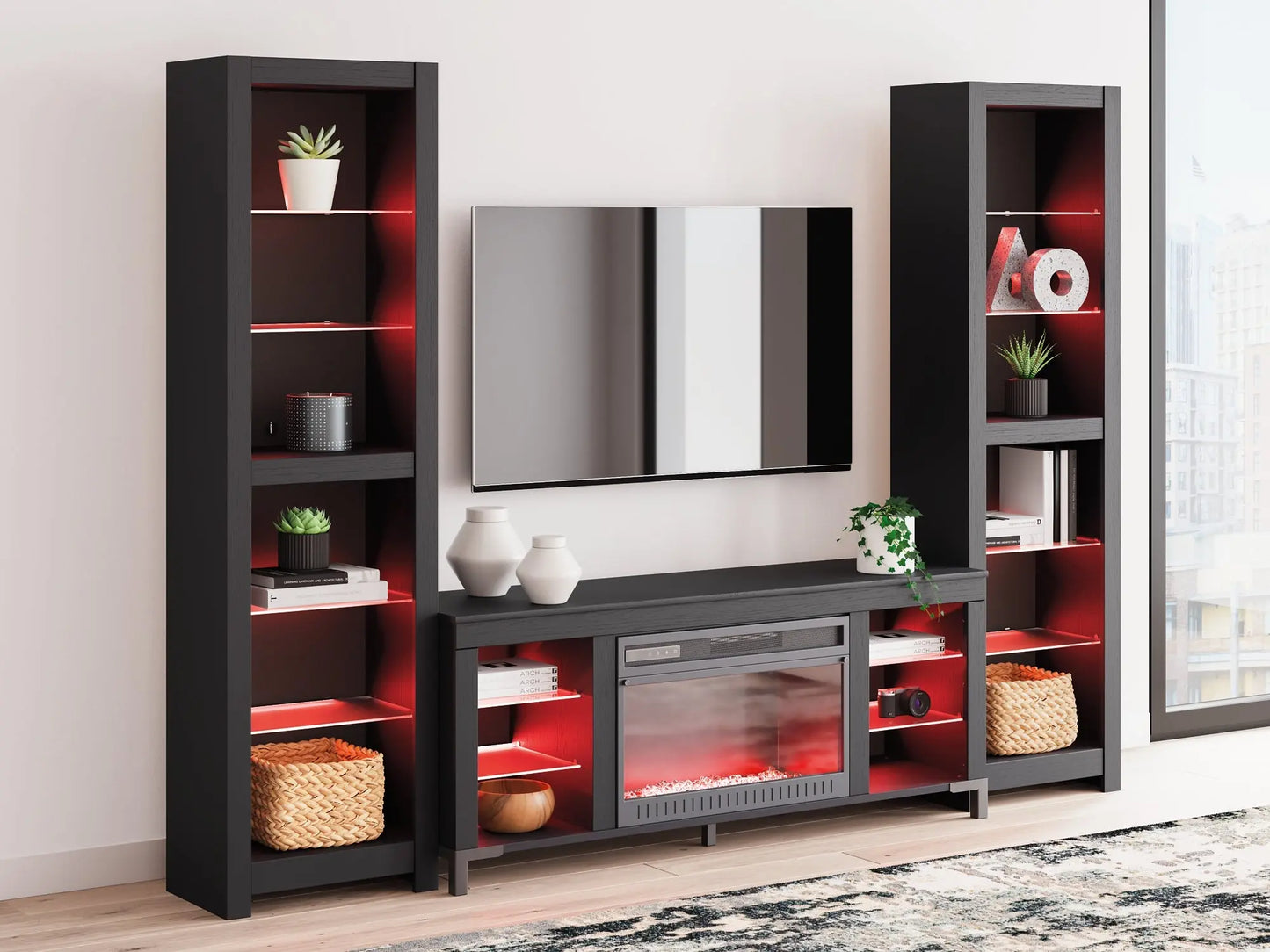 Cayberry 3-Piece Entertainment Center with Electric Fireplace Premier Furniture & Mattress