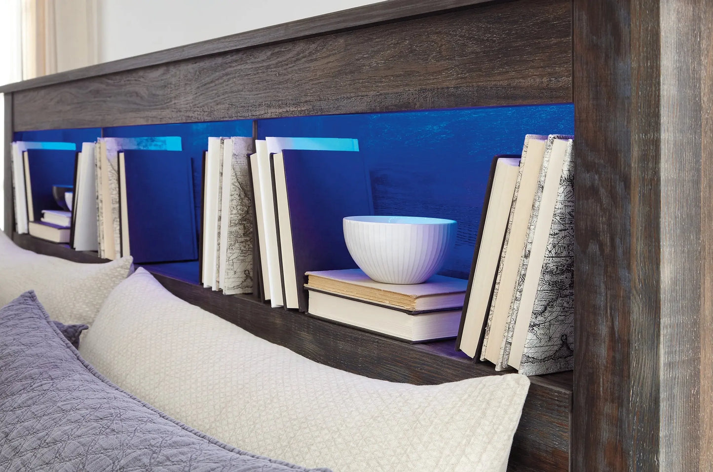 Drystan / Bookcase Headboard With Mirrored Dresser - Premier Furniture & Mattress