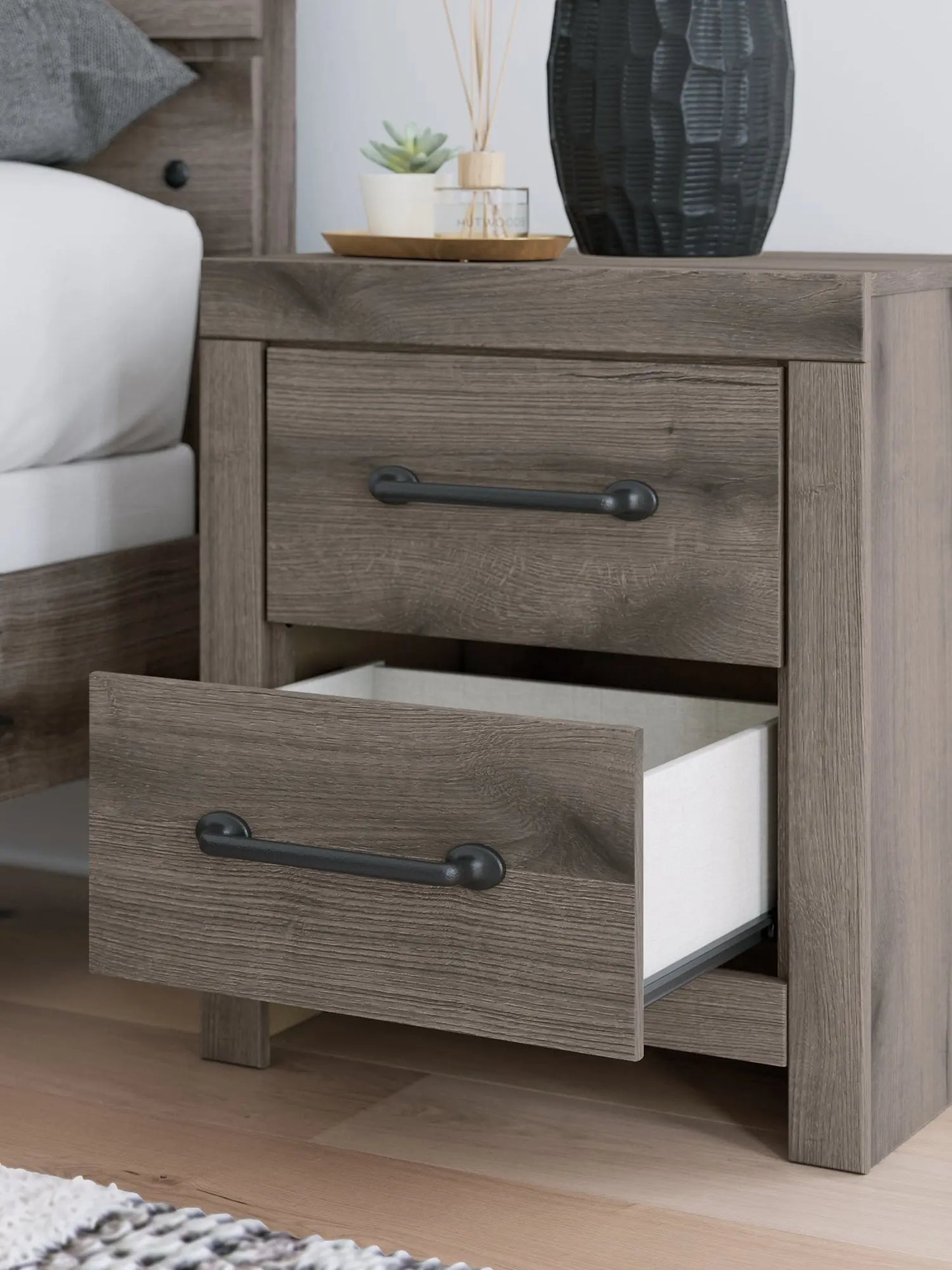 Graystorm Two Drawer Night Stand Premier Furniture & Mattress