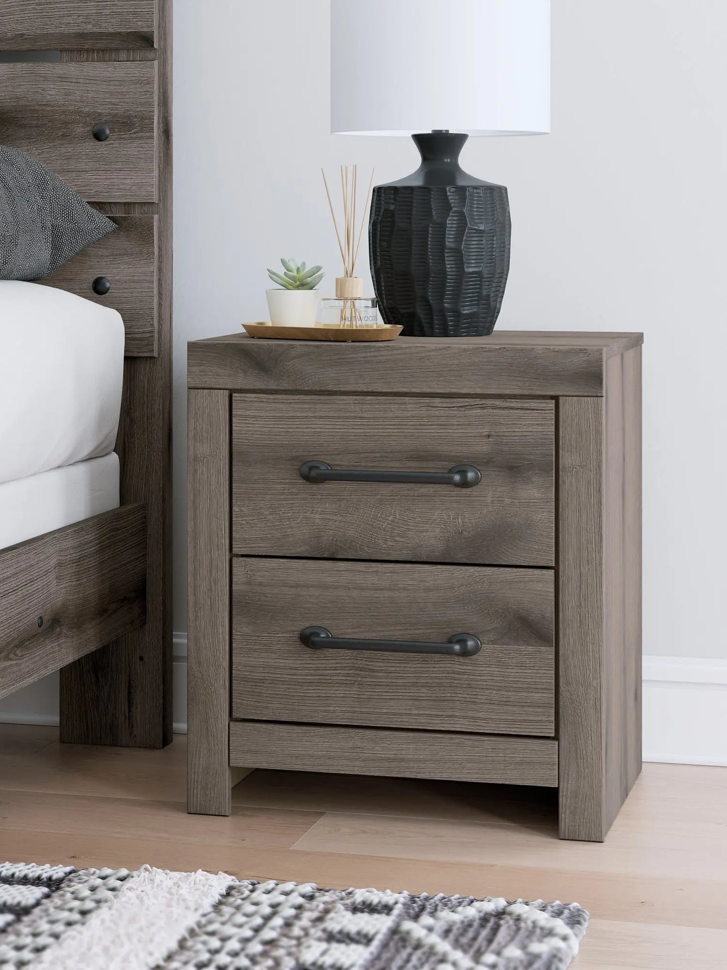 Graystorm Two Drawer Night Stand Premier Furniture & Mattress