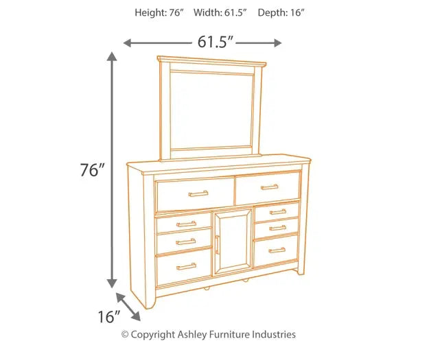 Juararo King Poster Bed with Mirrored Dresser Premier Furniture & Mattress
