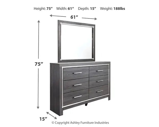 Lodanna Panel Bed With 2 Storage Drawers With Mirrored Dresser - Premier Furniture & Mattress