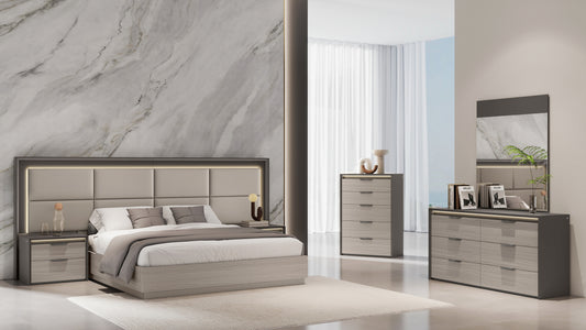 7 PC Italian designer modern bed set B156
