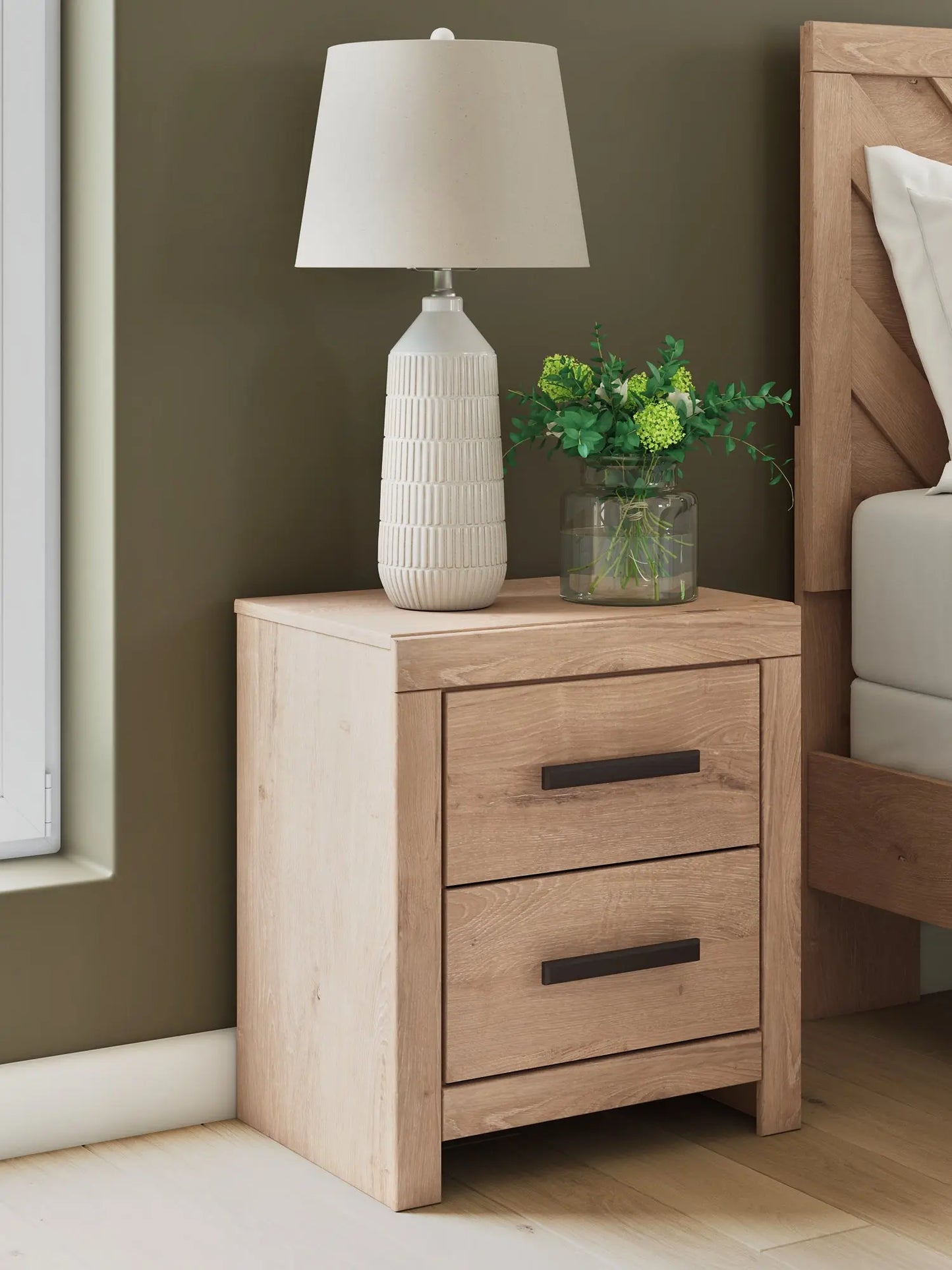 Sanginlane Two Drawer Night Stand Premier Furniture & Mattress
