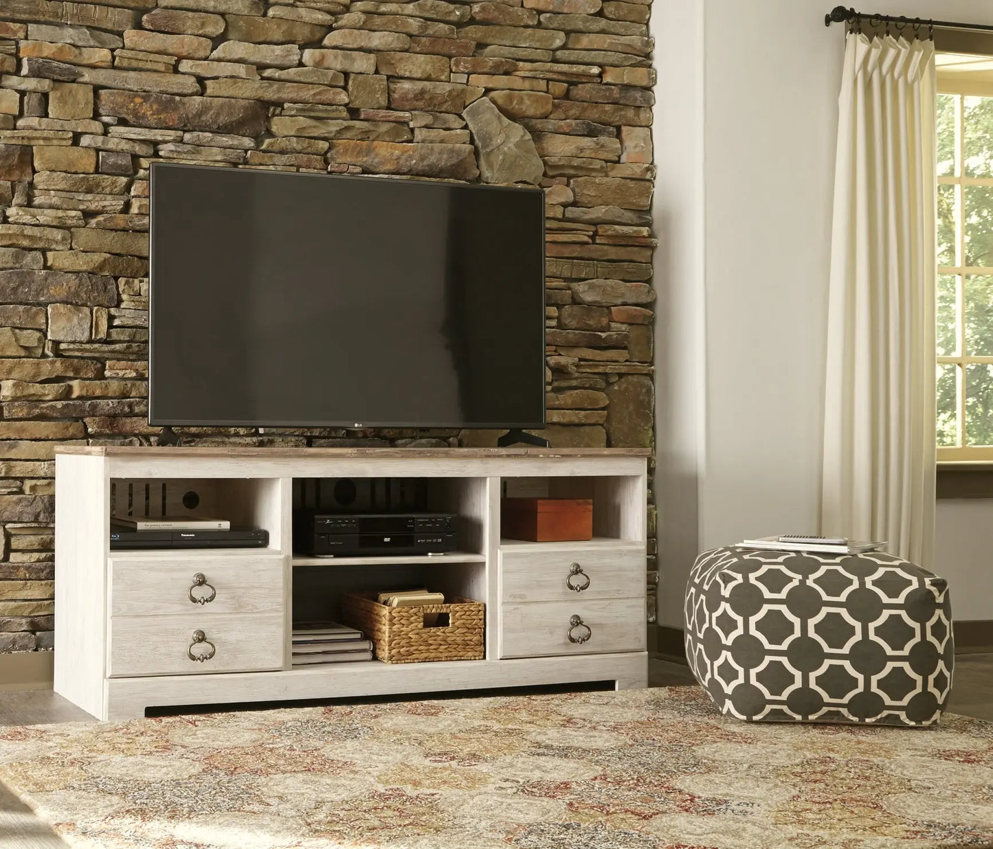 Willowton LG TV Stand w/Fireplace Option - Premier Furniture & Mattress