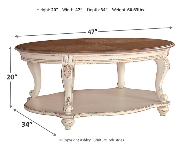 Realyn Oval Cocktail Table - Premier Furniture & Mattress