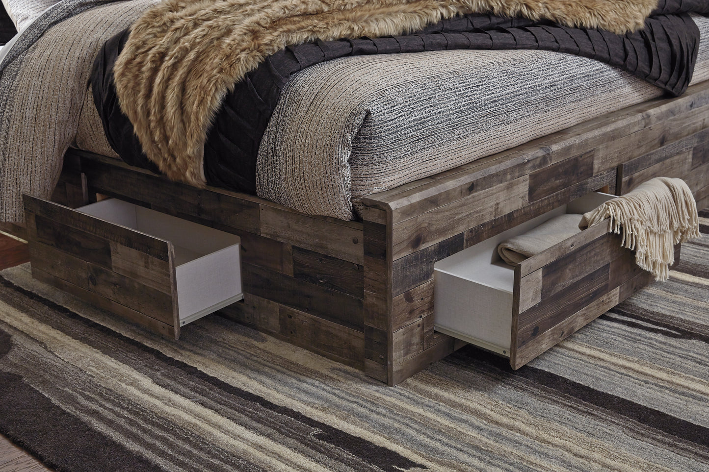 Derekson Panel Bed With 6 Storage Drawers - Premier Furniture & Mattress