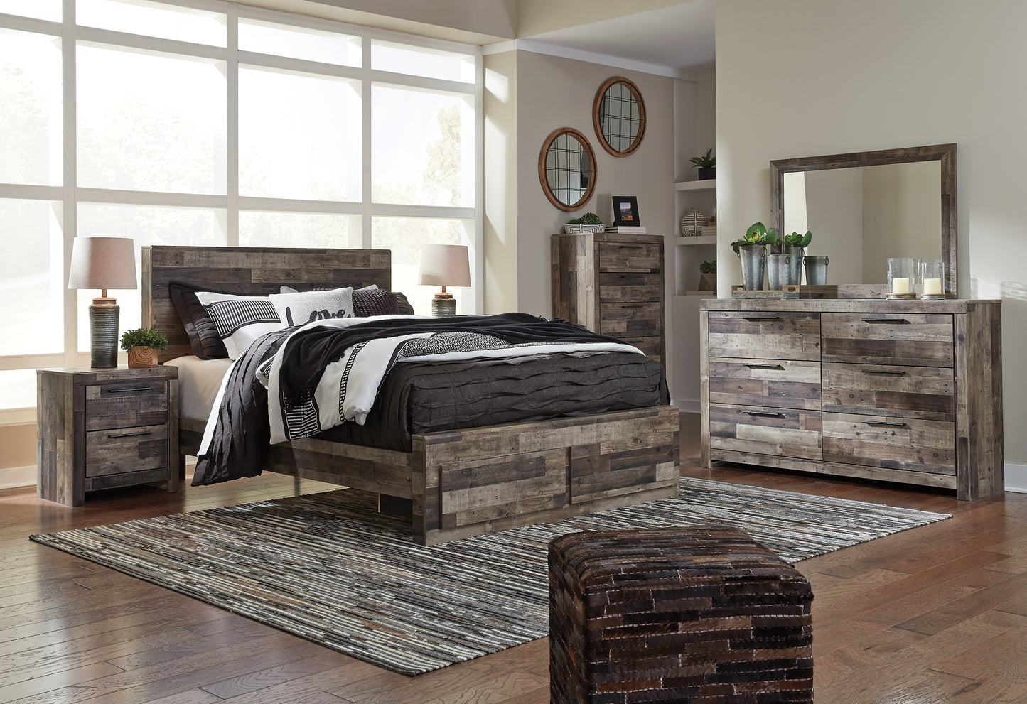 Derekson Panel Bed With 2 Storage Drawers - Premier Furniture & Mattress