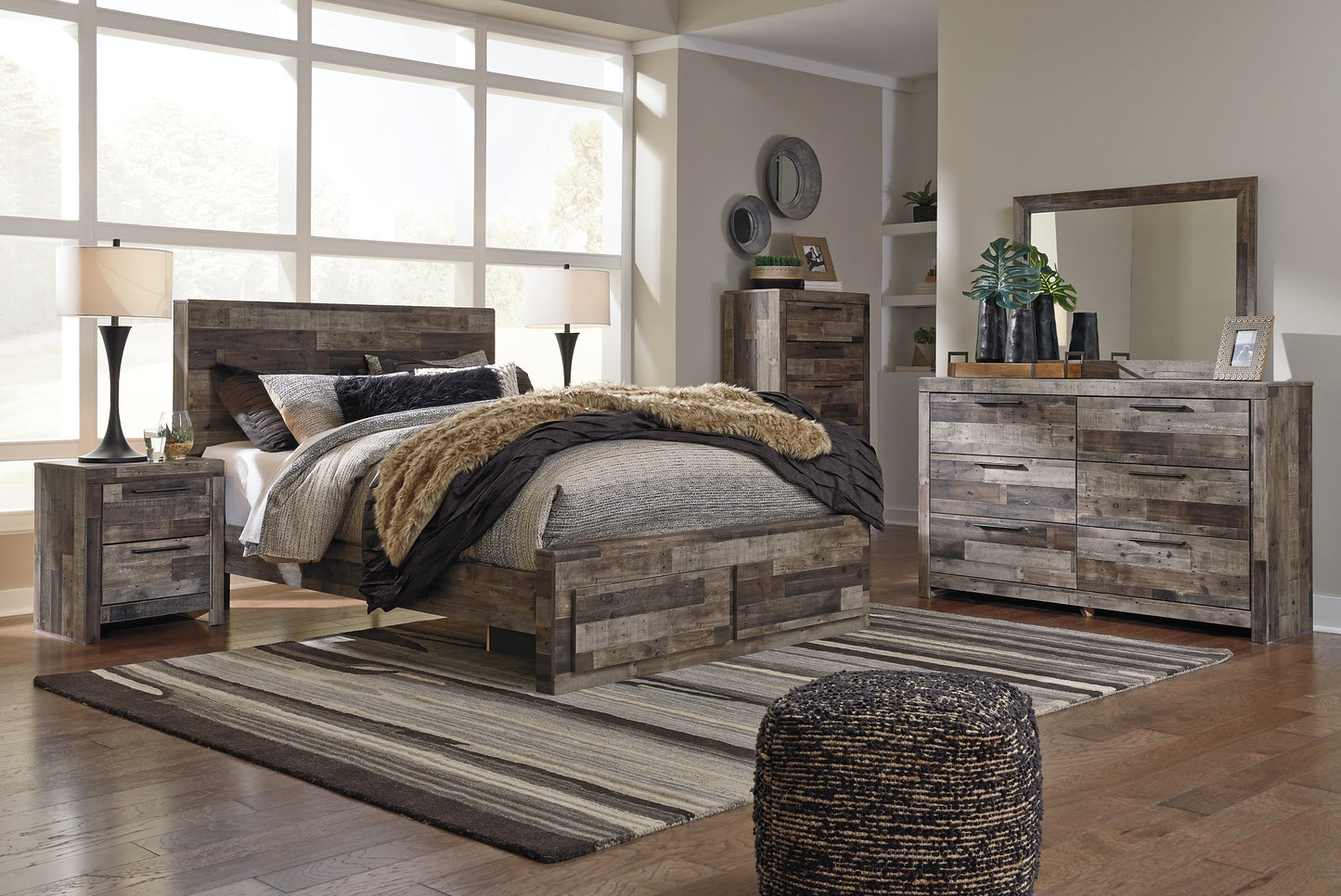 Derekson Panel Bed With 2 Storage Drawers - Premier Furniture & Mattress