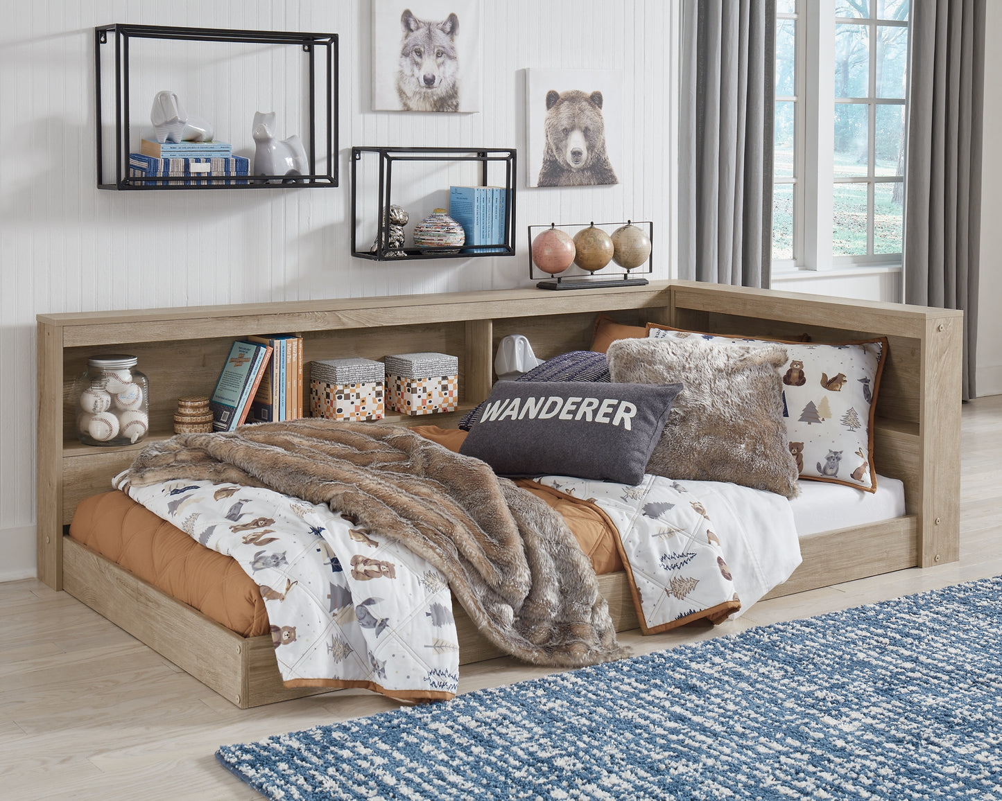 Oliah Bookcase Storage Bed - Premier Furniture & Mattress