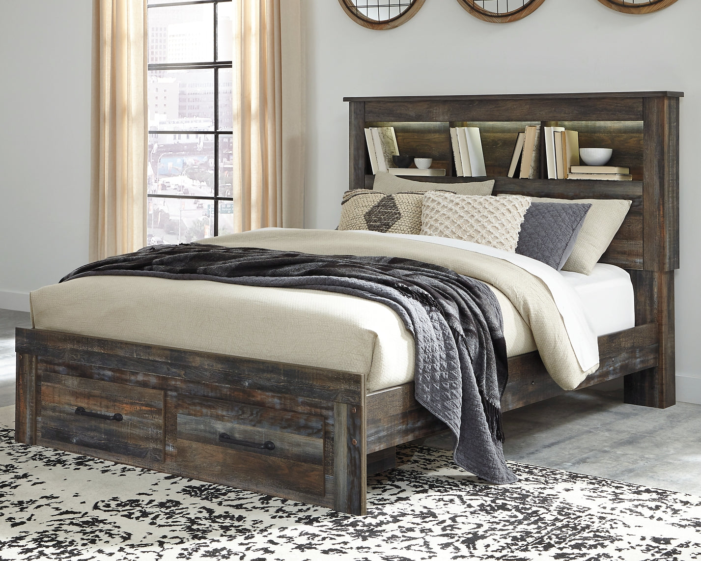 Drystan Bookcase Bed With 2 Storage Drawers - Premier Furniture & Mattress