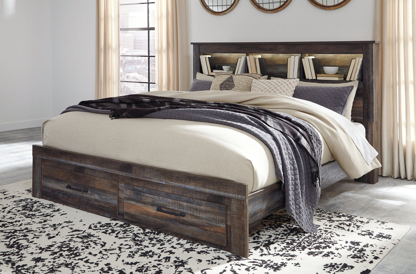 Drystan Bookcase Bed With 2 Storage Drawers - Premier Furniture & Mattress