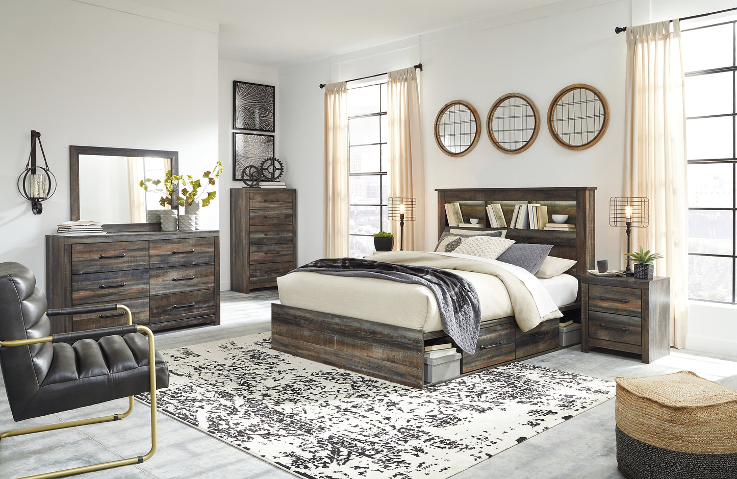 Drystan Bookcase Bed With 4 Storage Drawers - Premier Furniture & Mattress