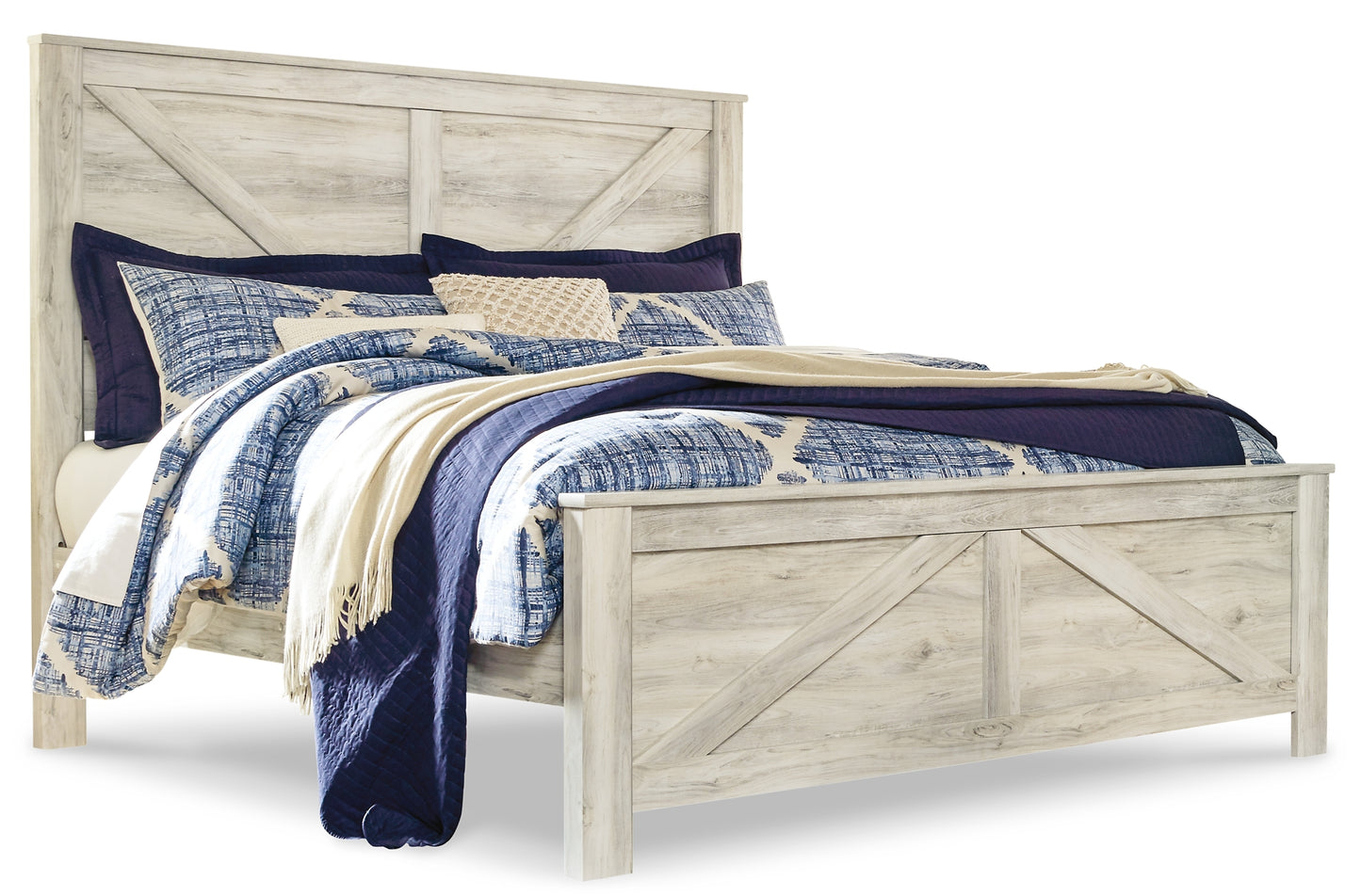 Bellaby Crossbuck Panel Bed With Mirrored Dresser, Chest And Nightstand - Premier Furniture & Mattress