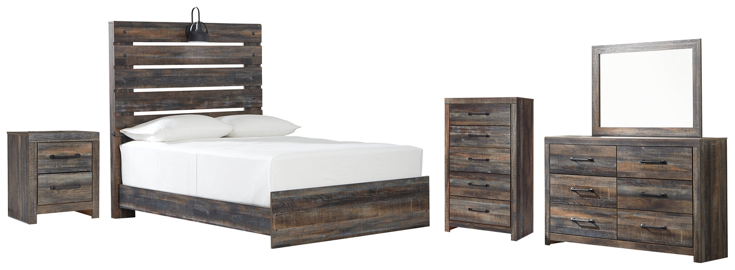 Drystan Panel Bed With Mirrored Dresser, Chest And Nightstand - Premier Furniture & Mattress