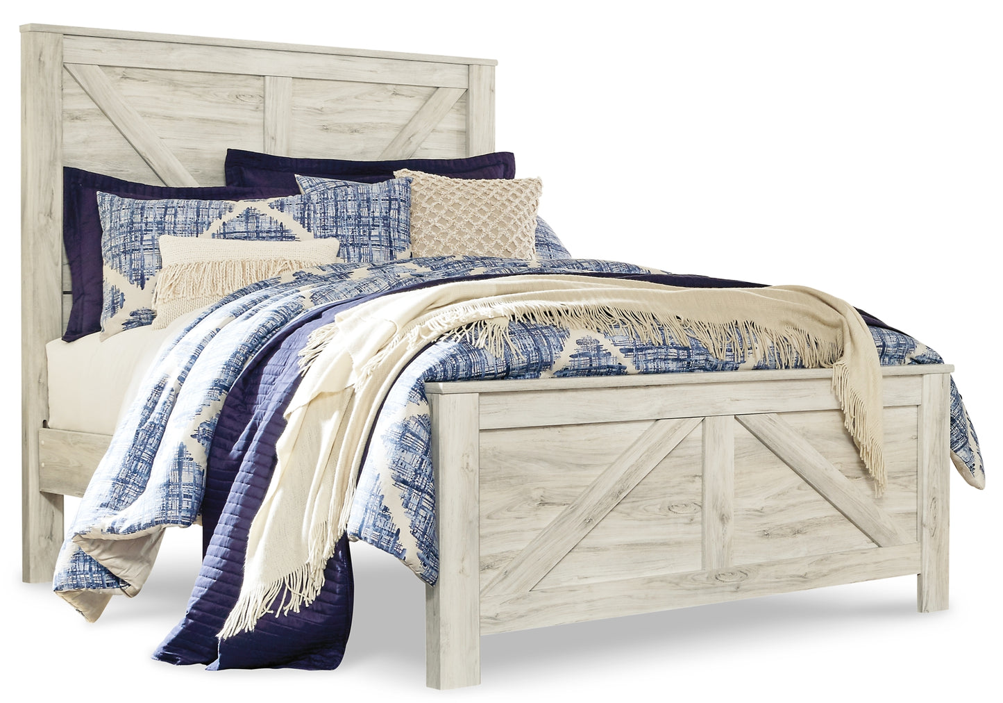 Bellaby Crossbuck Panel Bed With Mirrored Dresser, Chest And Nightstand - Premier Furniture & Mattress
