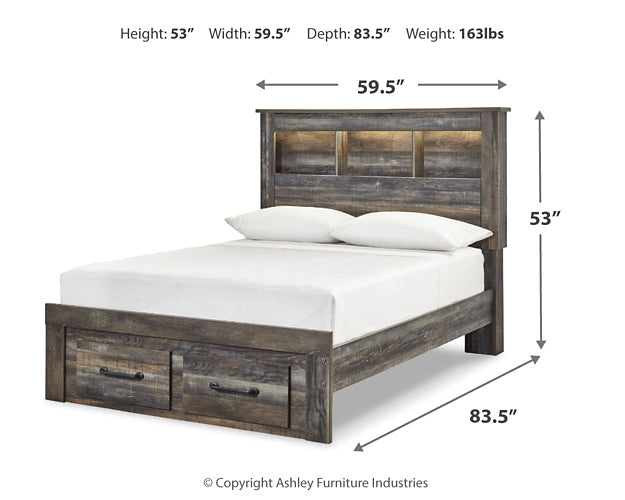 Drystan Bookcase Bed With 2 Storage Drawers - Premier Furniture & Mattress
