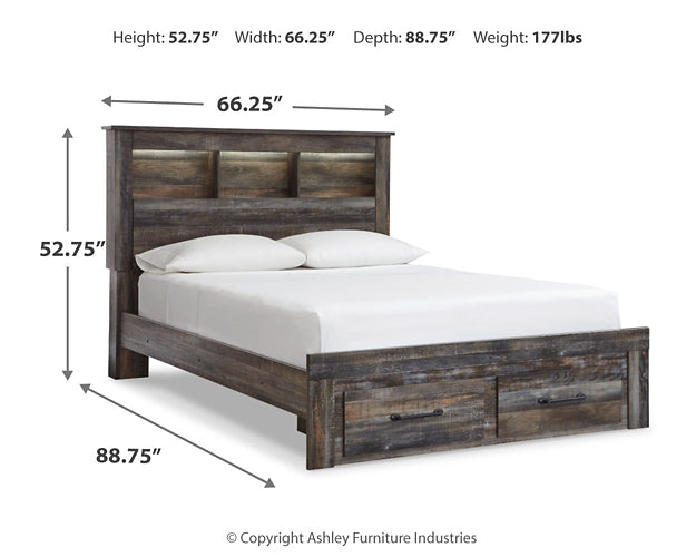 Drystan Bookcase Bed With 2 Storage Drawers - Premier Furniture & Mattress