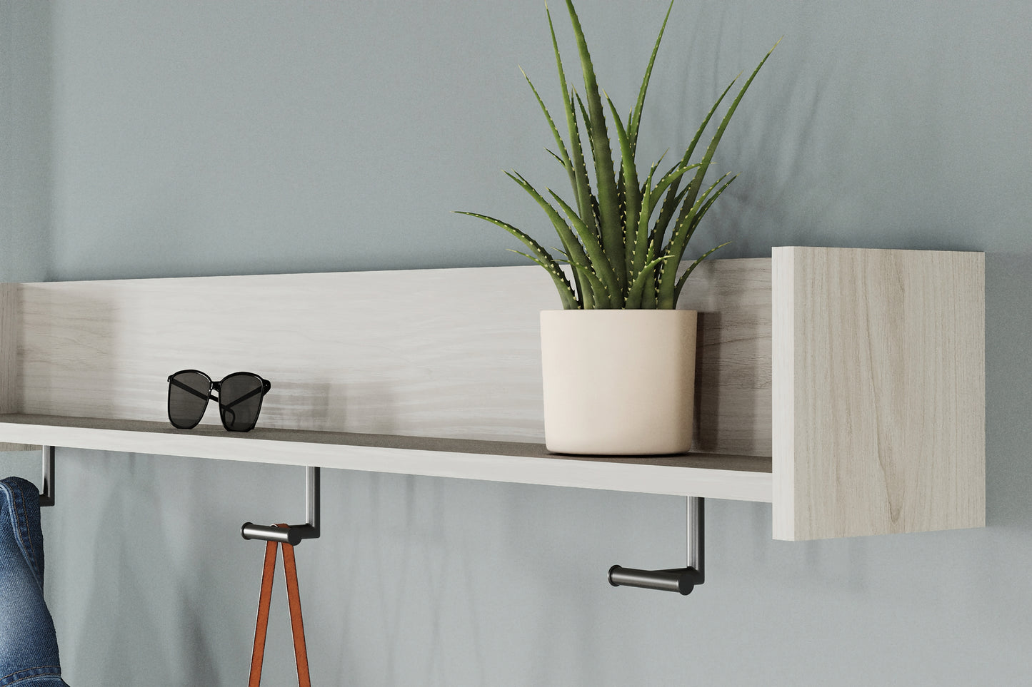 Socalle Wall Mounted Coat Rack w/Shelf - Premier Furniture & Mattress