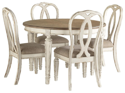 Realyn Dining Table and 4 Chairs
