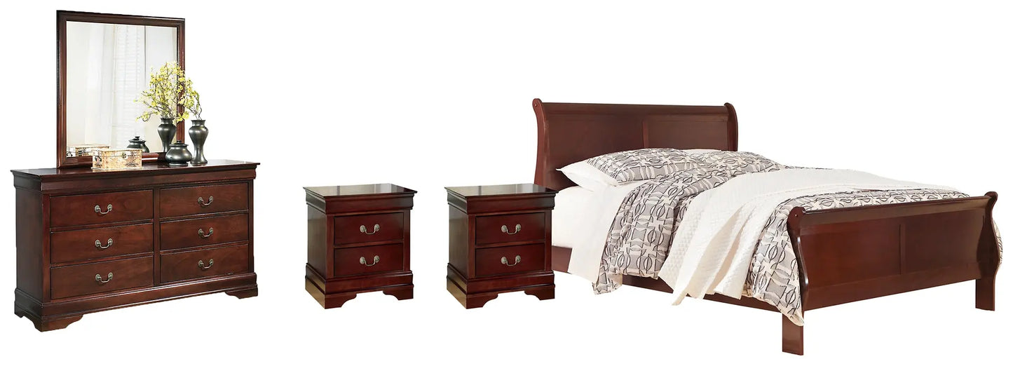 Alisdair King Sleigh Bed with Mirrored Dresser and 2 Nightstands Premier Furniture & Mattress