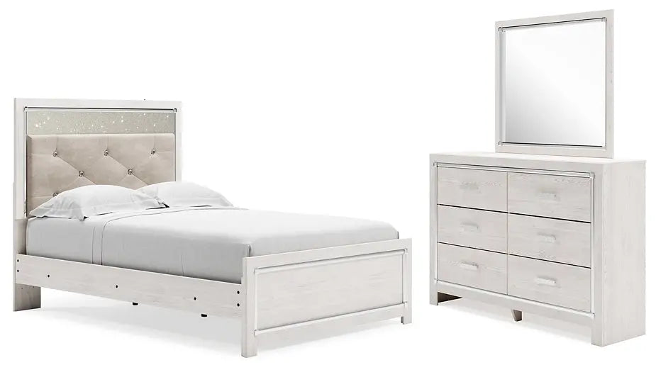 Altyra Full Panel Bed with Mirrored Dresser Premier Furniture & Mattress