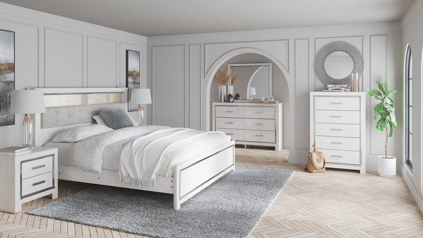 Altyra King Bookcase Headboard with Mirrored Dresser Premier Furniture & Mattress