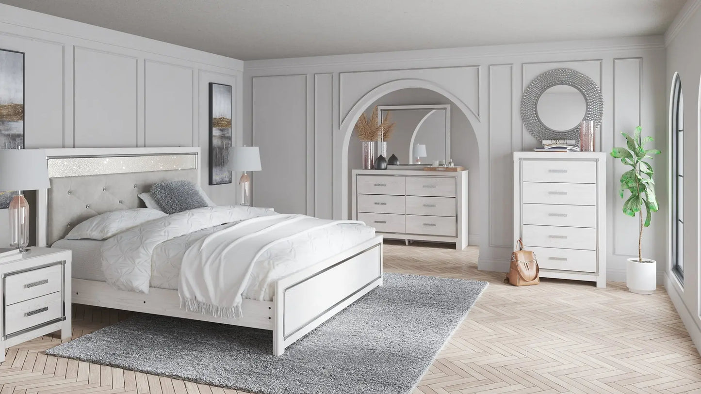 Altyra King Panel Headboard with Mirrored Dresser Premier Furniture & Mattress