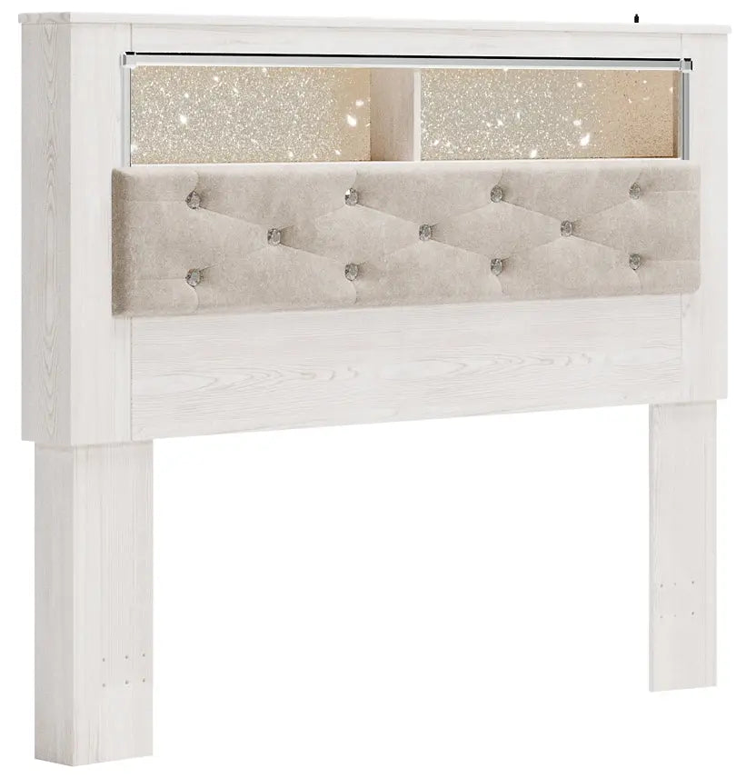 Altyra Queen Bookcase Headboard with Mirrored Dresser Premier Furniture & Mattress