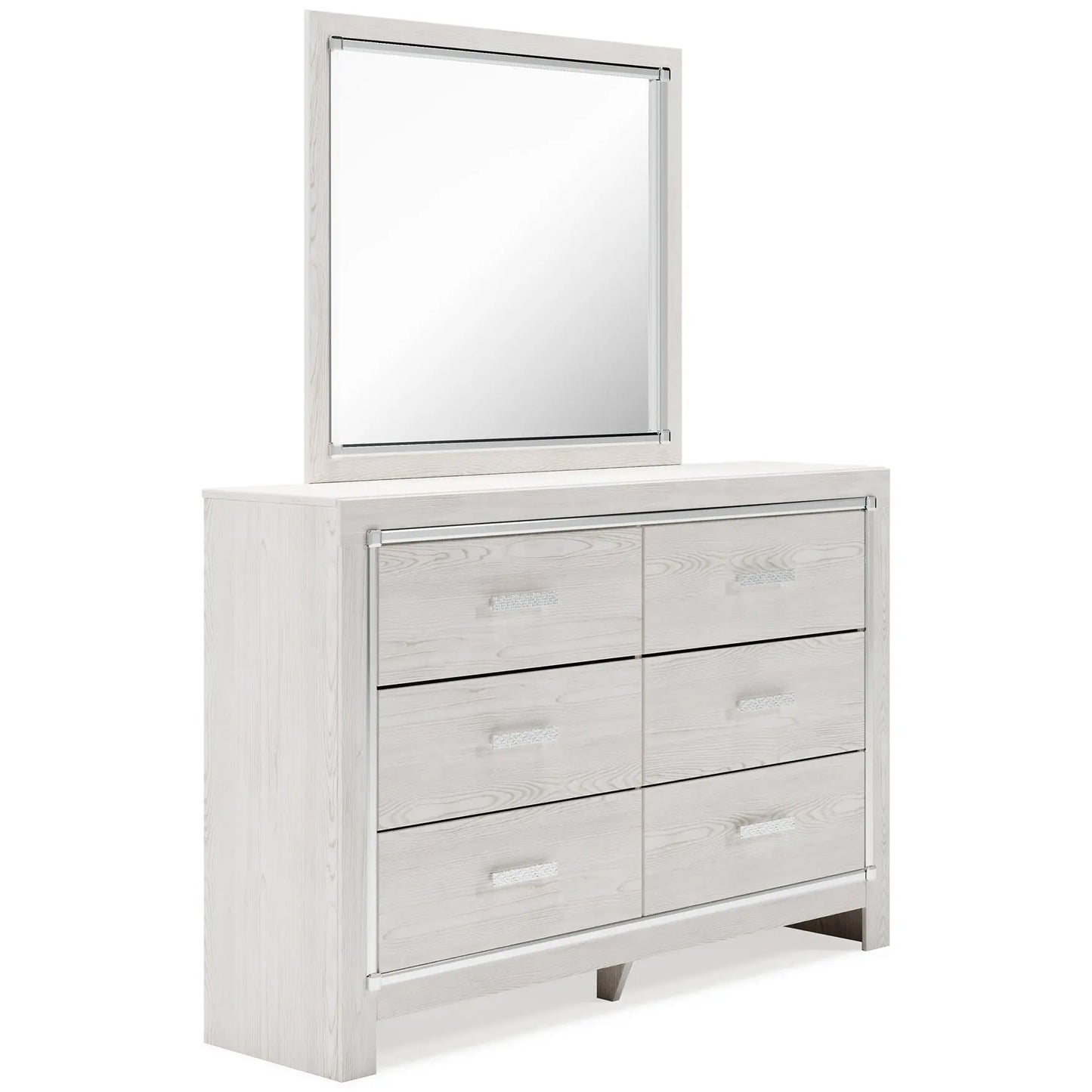 Altyra Queen Bookcase Headboard with Mirrored Dresser Premier Furniture & Mattress