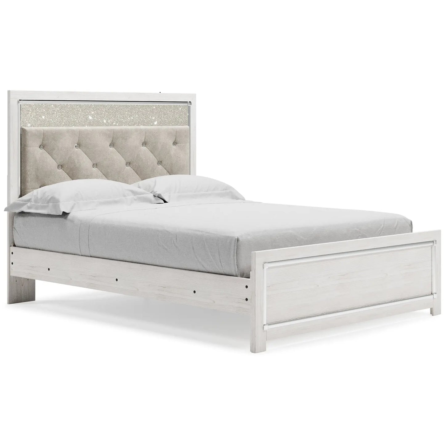Altyra Queen Panel Bed with Mirrored Dresser Premier Furniture & Mattress