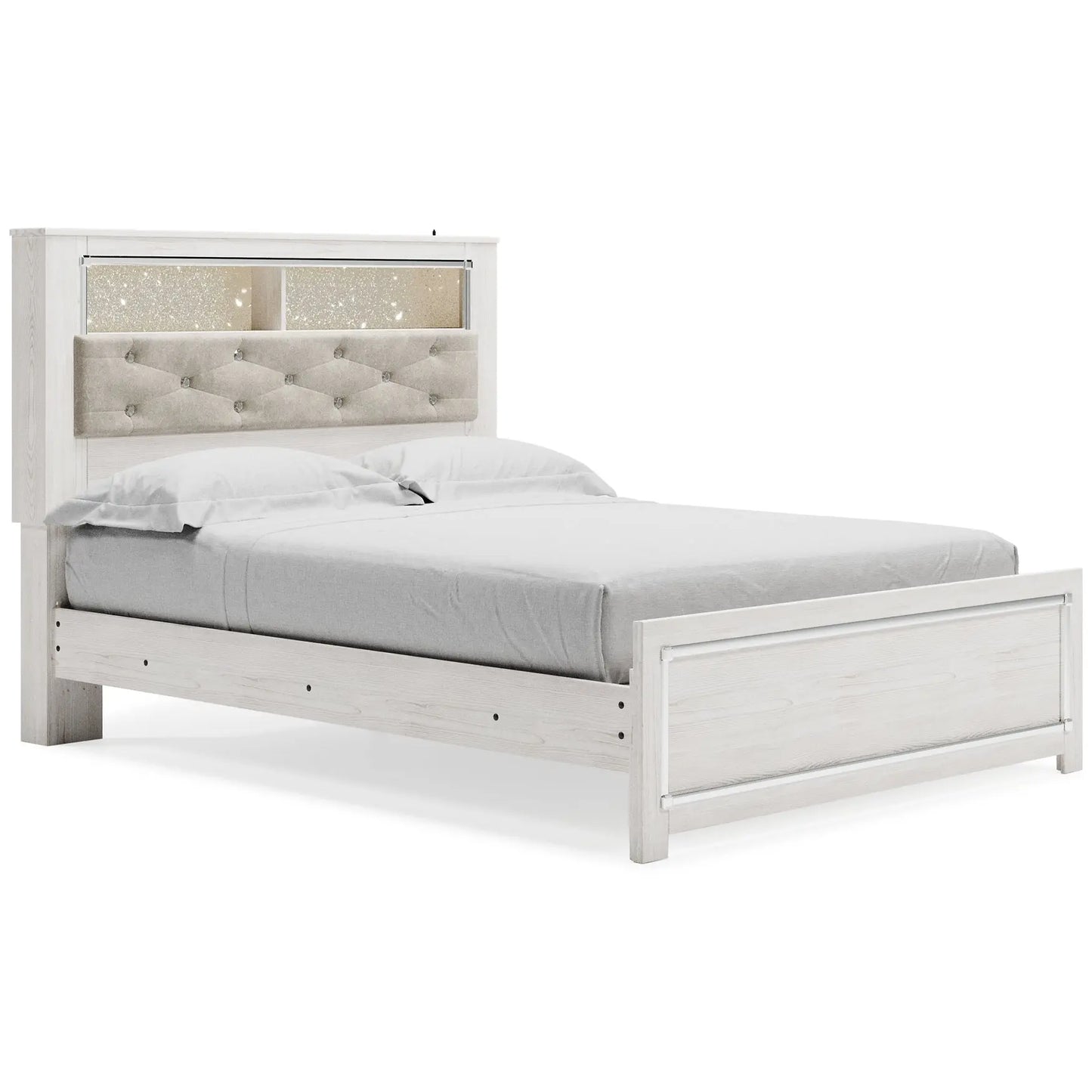 Altyra Queen Panel Bookcase Bed with Mirrored Dresser Premier Furniture & Mattress