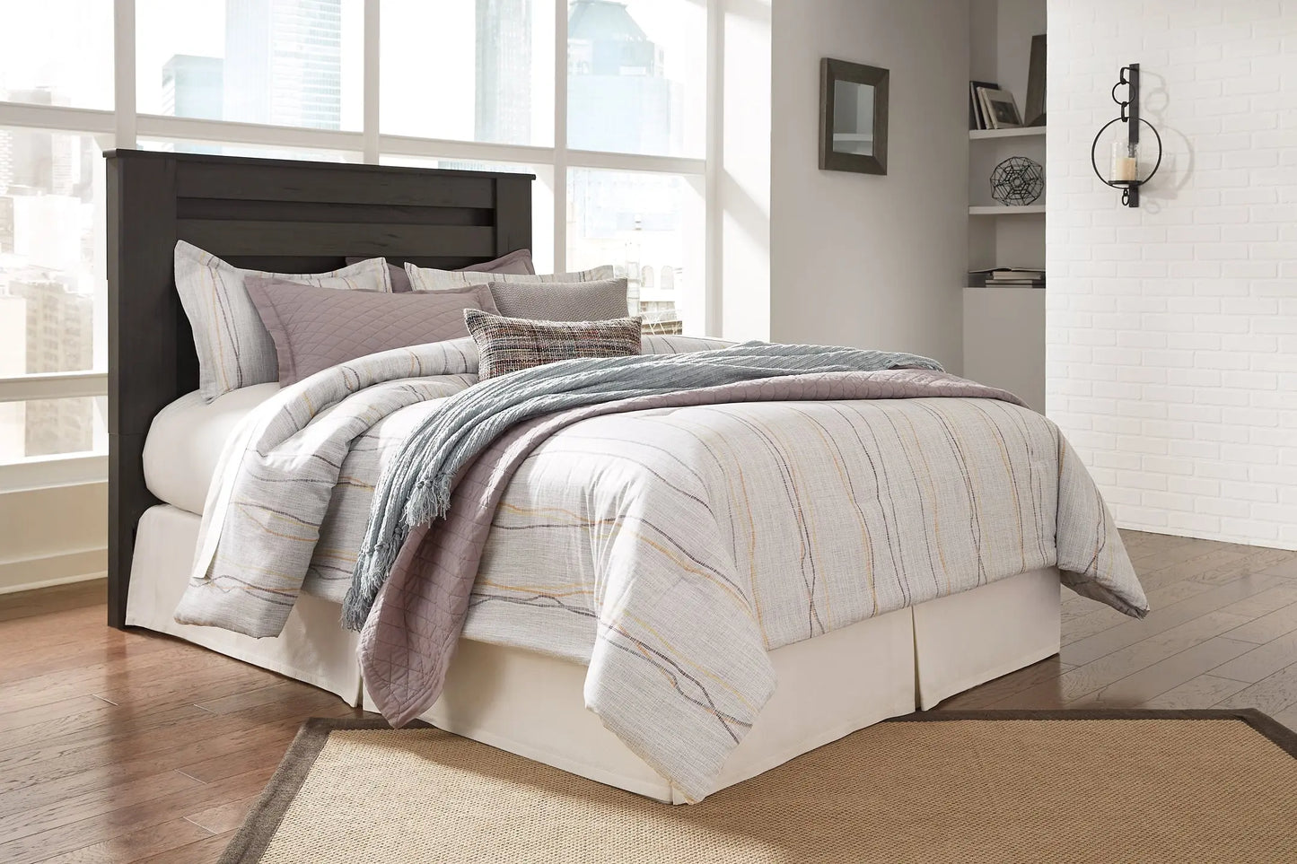 Altyra Queen Panel Headboard with Mirrored Dresser and Chest Premier Furniture & Mattress