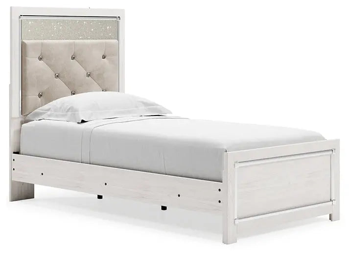 Altyra Twin Panel Bed with Mirrored Dresser Premier Furniture & Mattress