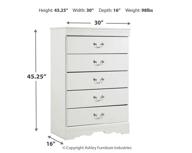 Anarasia Queen Sleigh Headboard with Mirrored Dresser, Chest and 2 Nightstands Premier Furniture & Mattress