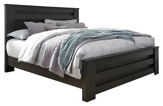 Brinxton King Panel Bed with Mirrored Dresser - Premier Furniture & Mattress