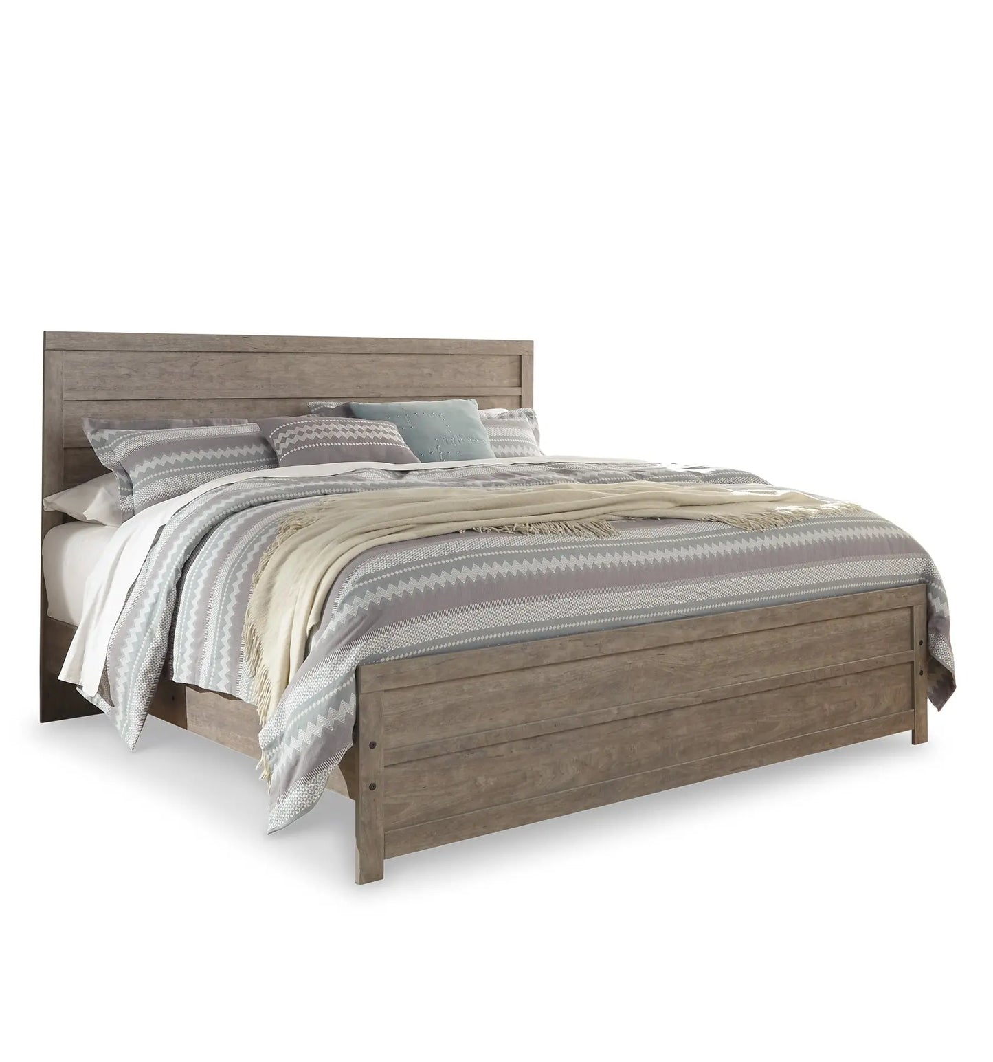 Culverbach King Panel Bed with Mirrored Dresser and Chest Premier Furniture & Mattress