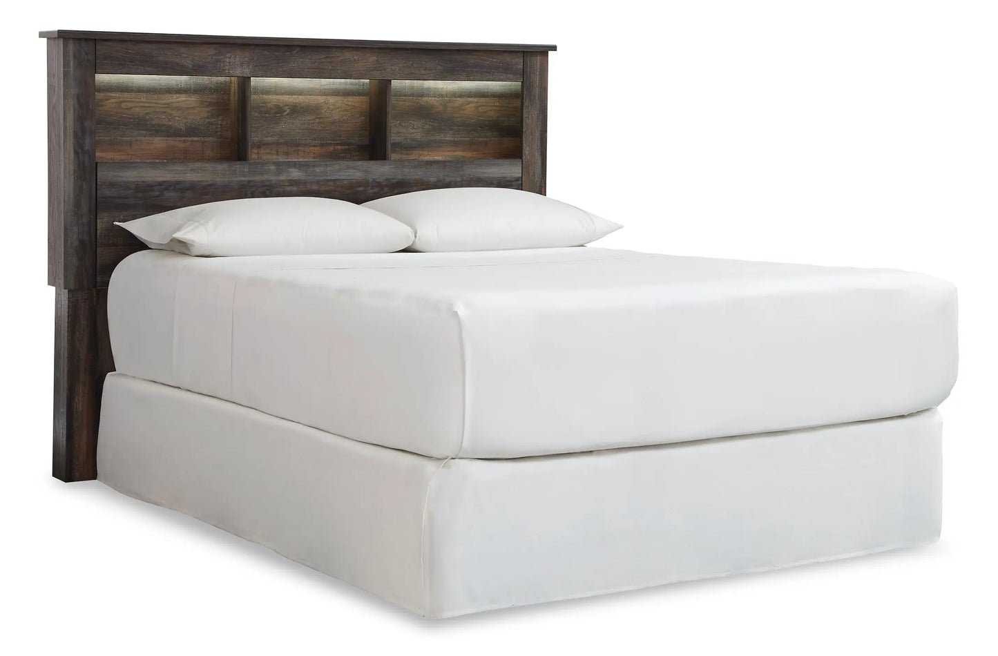 Drystan Queen/Full Bookcase Headboard with Mirrored Dresser and 2 Nightstands Premier Furniture & Mattress