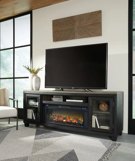 Foyland 83" TV Stand with Electric Fireplace - Premier Furniture & Mattress
