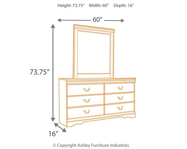 Huey Vineyard Queen Sleigh Headboard with Mirrored Dresser, Chest and 2 Nightstands Premier Furniture & Mattress